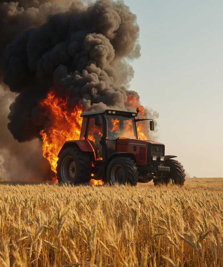 Tractor-on-fire - Stone & Capobianco - Attorneys at Law Tractor & Heavy equipment accidents