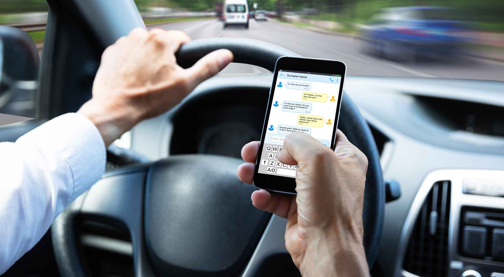 texting and driving, distracted